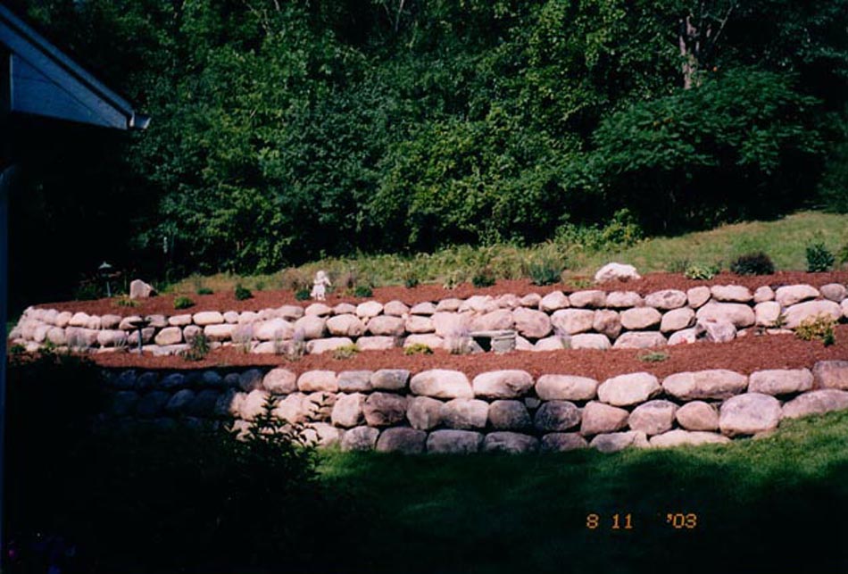 C N'R Lawn N' Landscape - Boulder Wall - Final After Photo